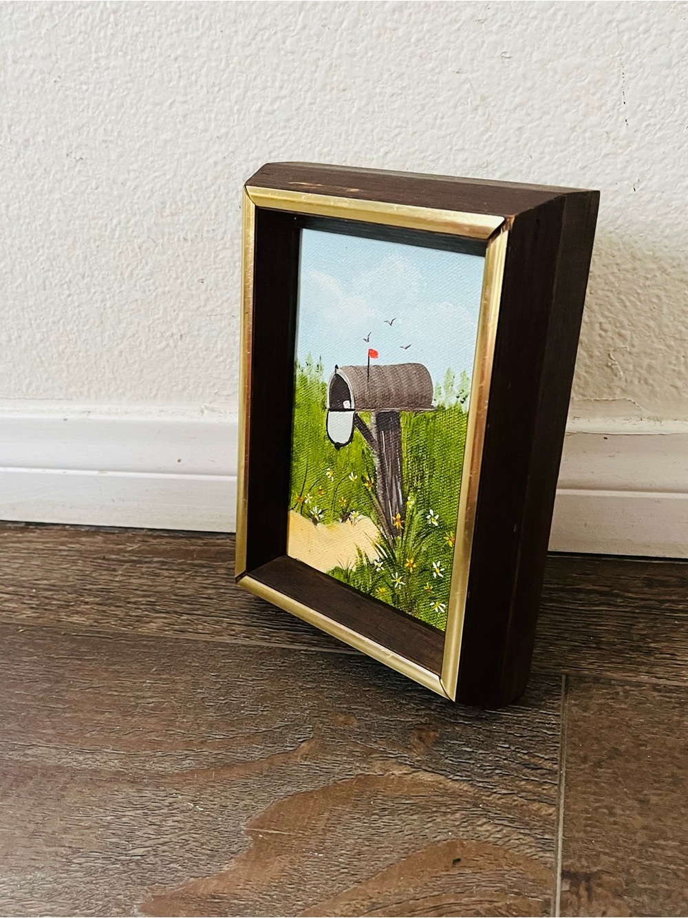 Framed Mailbox Beachside Painting - Green, Blue, Brown 5.5/7.5 Inches - Picture 2 of 7